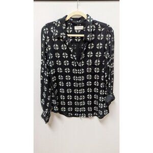 velvet by Graham & Spencer Black/White Printed Button-Down Shirt